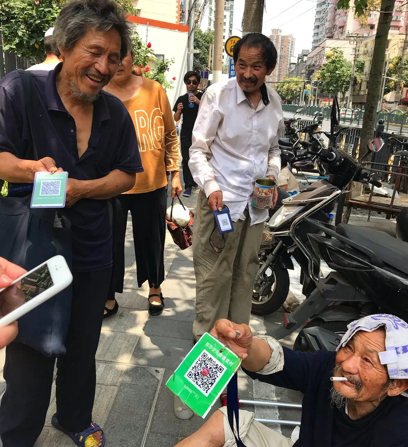 Cashless payments in China — even street vendors accept WeChat Pay QR codes